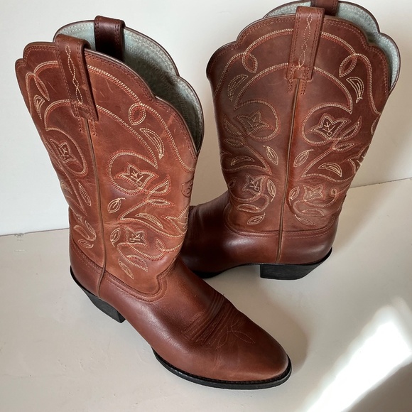 Ariat Heritage R Toe western cowgirl boots size 6.5 - Picture 3 of 6